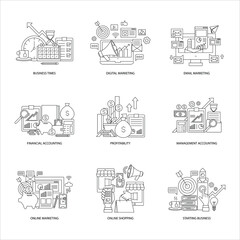 Set of Business icon vector design