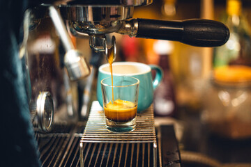 Wonderful espresso shot pouring out
