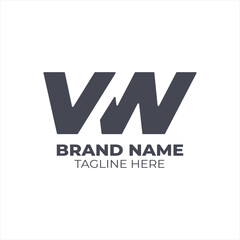 Letter V W Logo, logo for company