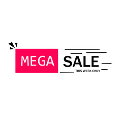 Mega sale this week only banner, vector illustration, Discount template.