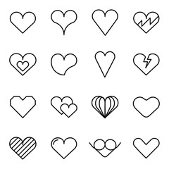 heart collection set icon vector design