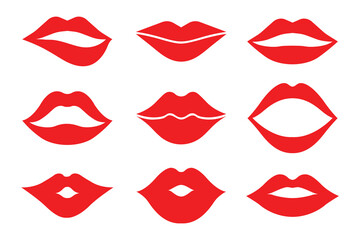 Fototapeta premium lips set elements vector design no2