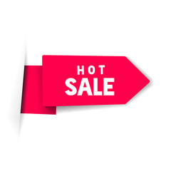 Hot sale banner design. Sale of Special Offers and Discount. Flat vector illustration.
