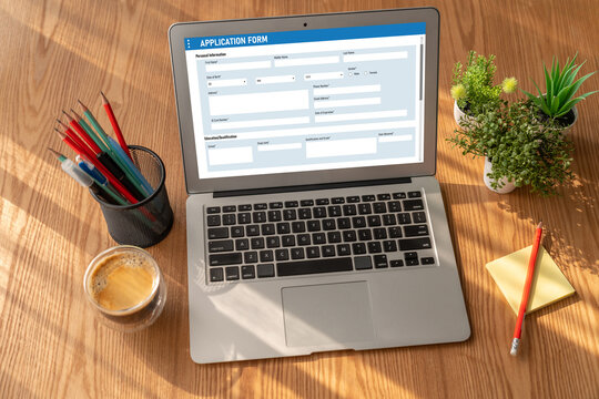 Online application form for modish registration on the internet website
