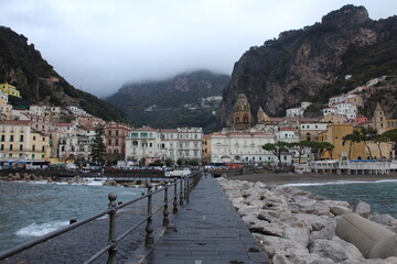 Fototapeta na wymiar View of Amalfi coast in Italy