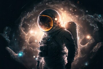 Obraz na płótnie Canvas Astronaut in Space. Generative AI