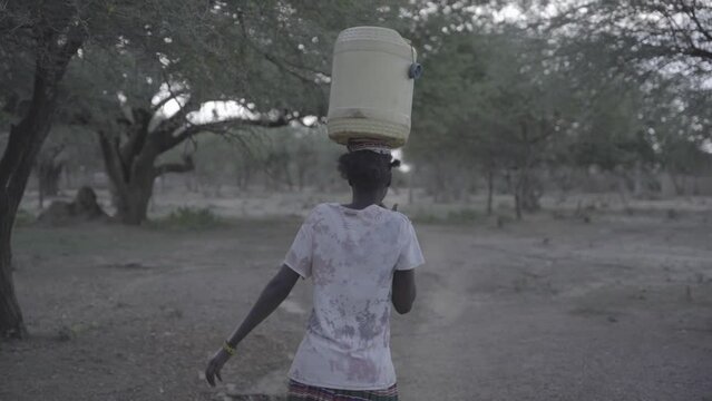 person walking with water