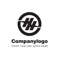 double h circle for logo company design