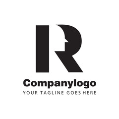 letter r face for logo company design