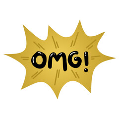 OMG Comic Speech Bubble Expression Text Cartoon illustration Retro Pop Vector Art