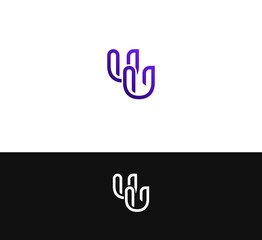 Fototapeta na wymiar UU letter logo design template elements. U Modern abstract digital alphabet letter logo. Vector illustration.