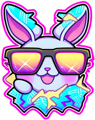 Fashionable Bunny Illustrations wearing Sunglasses - Perfect for Easter and the Year Of The Rabbit