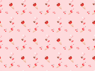 Cute Valentine Animal Seamless Patterns Background