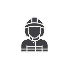 Fireman avatar glyph icon. linear style sign for mobile concept and web design.