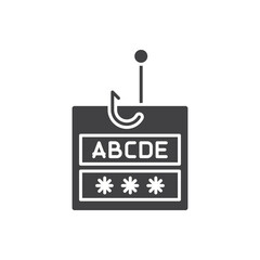Password phishing glyph icon. linear style sign for mobile concept and web design.