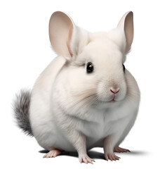 Obraz premium White chinchilla, isolated on transparent background. Generative AI