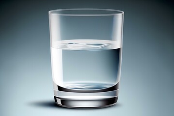 close-up shot of a glass of crystal clear water with a clean and simple background, DIGITAL ART (AI Generated)