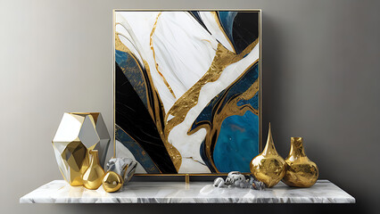 interior wall art marble design with marble painting abstract