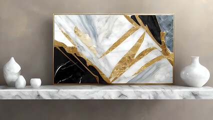 interior wall art marble design with marble painting abstract
