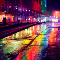 Night city created with Generative AI technology