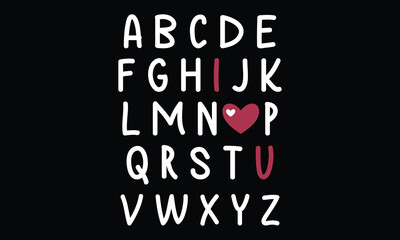 Fototapeta na wymiar Valentine Alphabet