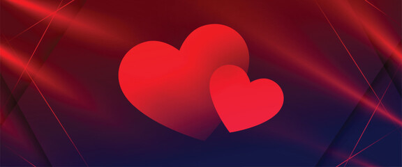 valentines day greeting banner with cute hearts and text space