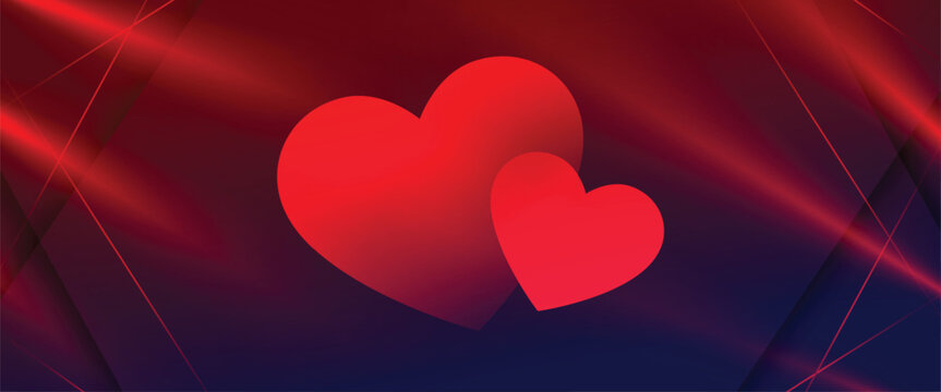 valentines day greeting banner with cute hearts and text space