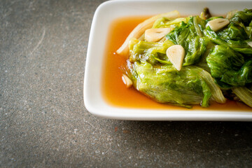 Stir fried Iceberg lettuce with Oyster sauce