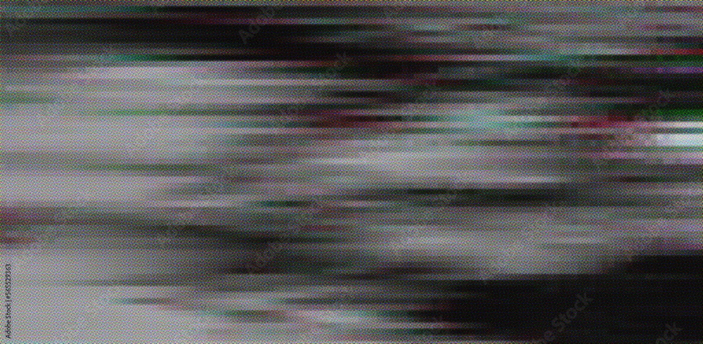 Poster Black and white static noise of a TV screen. Glitched and distorted background.