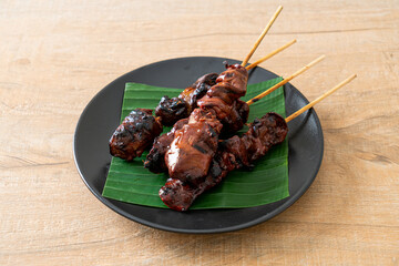 grilled chicken liver skewer in Asian style