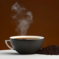 cup of coffee with beans