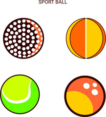 Baseball, Tanis ball, gulf Ball sport icon set