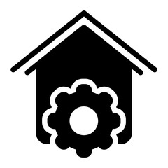 smart home glyph icon