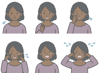 泣く表情の強弱　黒人の少女