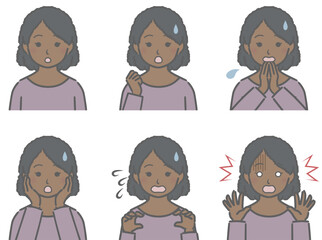 驚く表情の強弱　黒人の少女