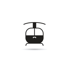 cable car icon on white background