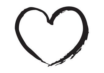 かすれのある手書きのハート