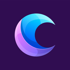 colorful crescent moon vector design