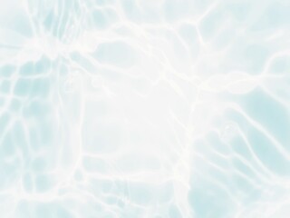 Obraz premium Bluewater waves on the surface ripples blurred. Defocus blurred transparent blue colored clear calm water surface texture with splash and bubbles. Water waves with shining pattern texture background.