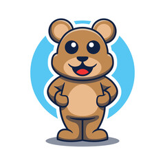 Cute bear logo mascot cartoon illustration
