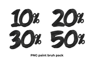 bundle of transparent number brush paint, oil paint brush, transparent 10%, 20%, 30%, 50 black  Color