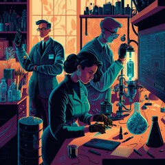 Researchers Working in a Lab (generative AI)