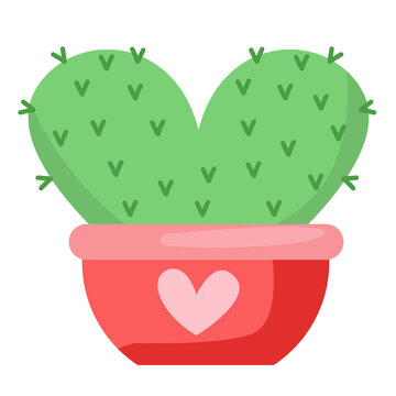Love Theme Cactus In A Pot