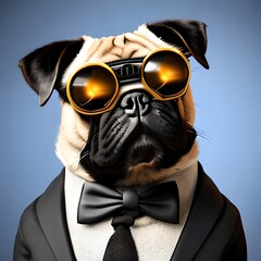 pug in a suit