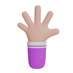 3D hand pose icon with transparent background, perfect for template design, UI/UX and more.