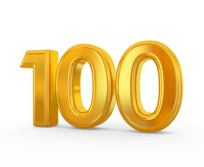 Number 100 Golden 