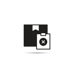 box with wrong mark icon on white background vector illustration