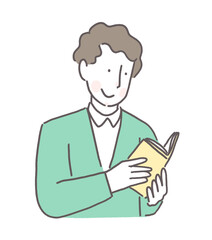 読書を楽しむ男性