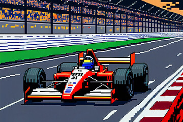 Retro Racing Video Game - Generative Ai