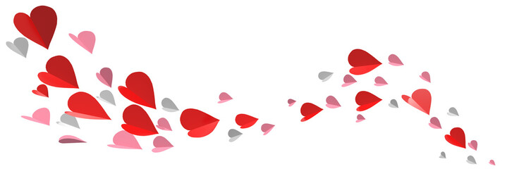 hearts fallling isolated for valenties day background - 3d rendering